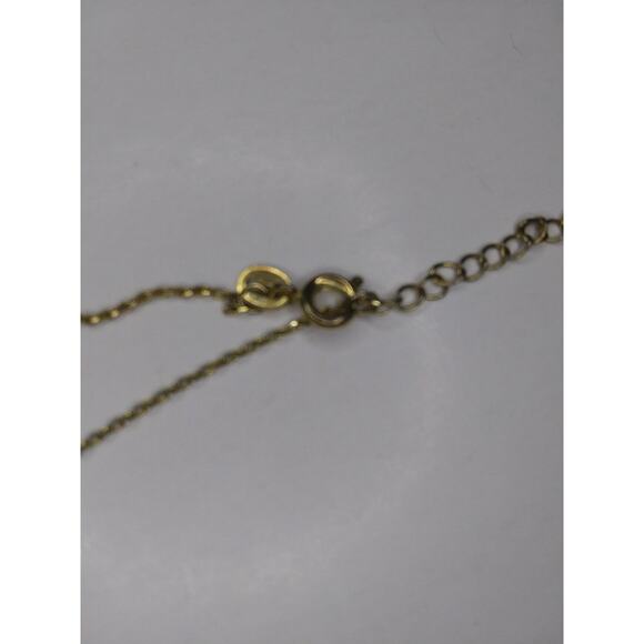 Vintage Love Floating Heart Pendant Goldtone Necklace Spring Ring Clasp Crystal - Picture 4 of 6